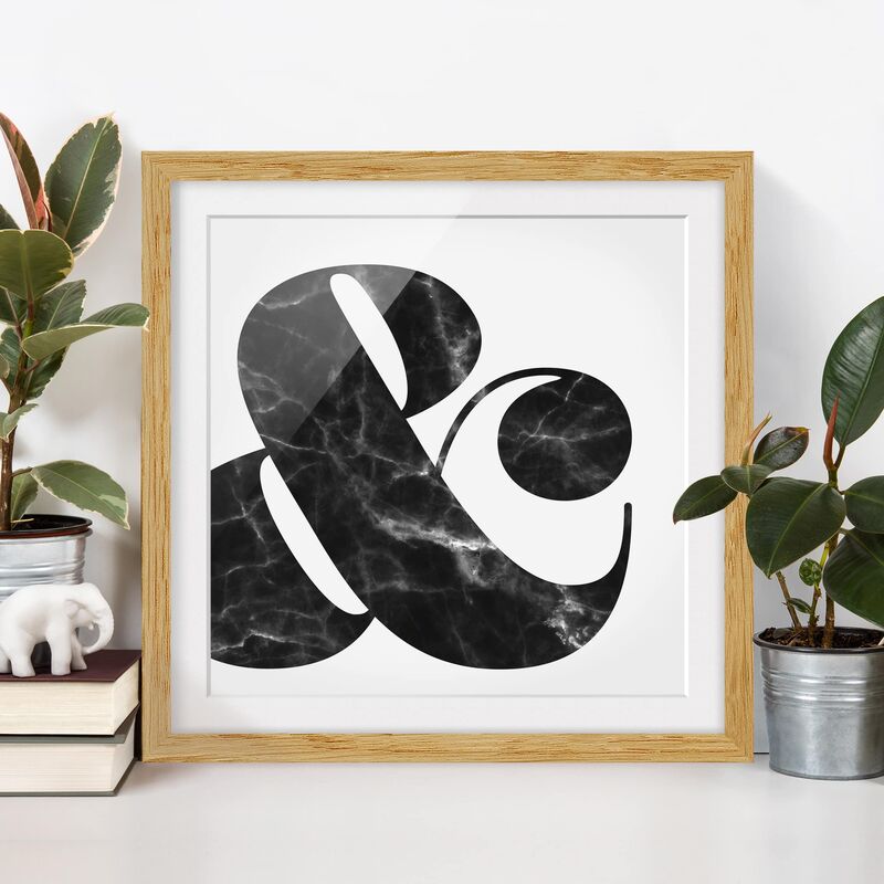 

Póster enmarcado - Ampersand Marble Dimensión LxA: 20cm x 20cm, Marco: Roble