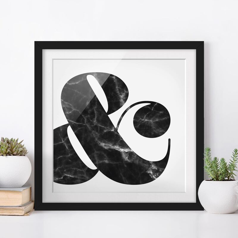 

Póster enmarcado - Ampersand Marble Dimensión LxA: 30cm x 30cm, Marco: Negro