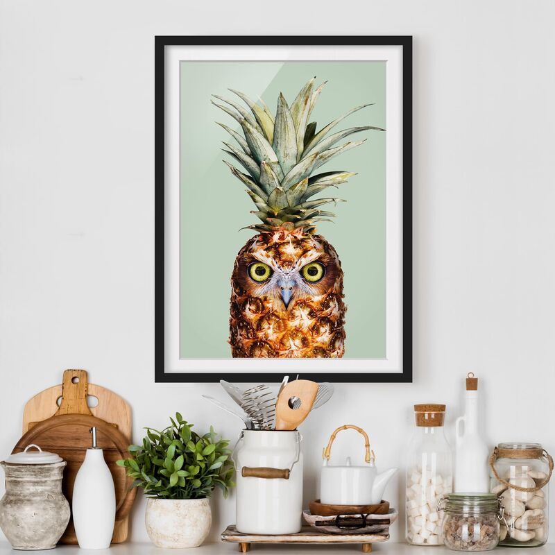 

Póster enmarcado - Ananas con civetta Dimensión LxA: 55cm x 40cm, Marco: Negro