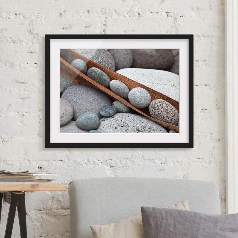 

Póster enmarcado - Ancora Vita Con Grey Stones Dimensión LxA: 30cm x 40cm, Marco: Negro