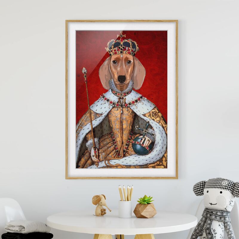 

Póster enmarcado - Animale Ritratto - Bassotto Regina Dimensión LxA: 24cm x 18cm, Marco: Roble