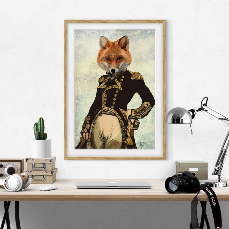 

Póster enmarcado - Animale Ritratto - Fox Admiral Dimensión LxA: 24cm x 18cm, Marco: Roble