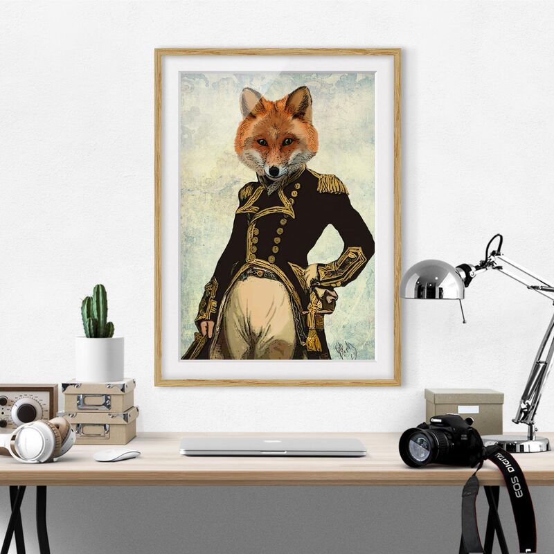 

Póster enmarcado - Animale Ritratto - Fox Admiral Dimensión LxA: 40cm x 30cm, Marco: Roble