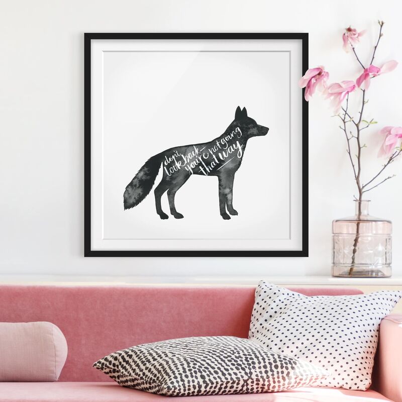 

Póster enmarcado - Animals With Wisdom - Fox Dimensión LxA: 70cm x 70cm, Marco: Negro