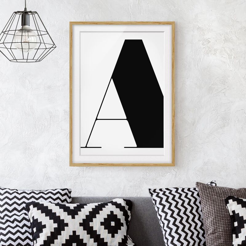 

Póster enmarcado - Antiqua Letter A Dimensión LxA: 70cm x 50cm, Marco: Roble