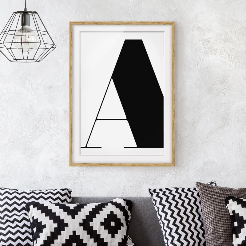 

Póster enmarcado - Antiqua Letter A Dimensión LxA: 24cm x 18cm, Marco: Roble