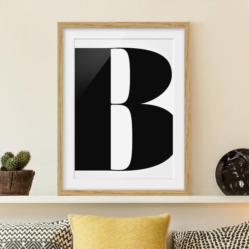 

Póster enmarcado - Antiqua Letter B Dimensión LxA: 55cm x 40cm, Marco: Roble