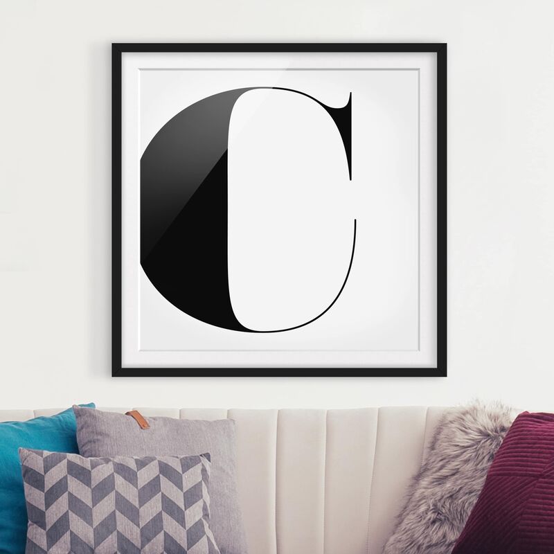 

Póster enmarcado - Antiqua Letter C Dimensión LxA: 20cm x 20cm, Marco: Negro