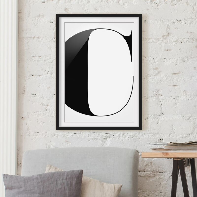 

Póster enmarcado - Antiqua Letter C Dimensión LxA: 24cm x 18cm, Marco: Negro