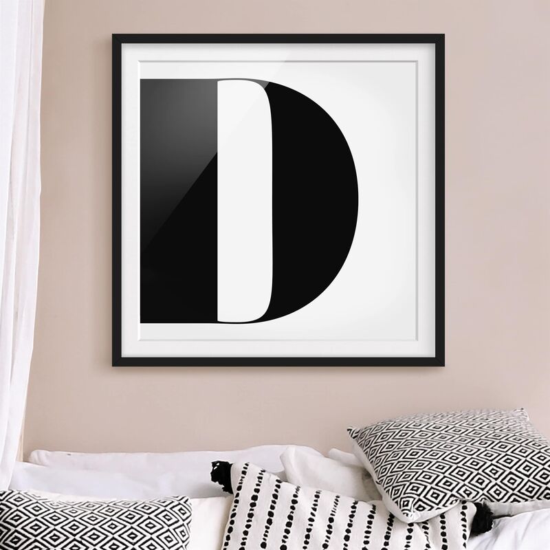 

Póster enmarcado - Antiqua Letter D Dimensión LxA: 70cm x 70cm, Marco: Negro
