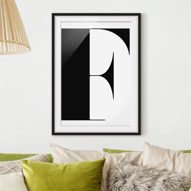 

Póster enmarcado - Antiqua Letter F Dimensión LxA: 100cm x 70cm, Marco: Negro