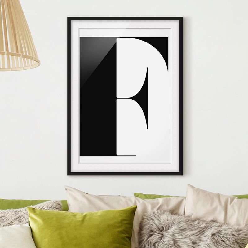 

Póster enmarcado - Antiqua Letter F Dimensión LxA: 55cm x 40cm, Marco: Negro
