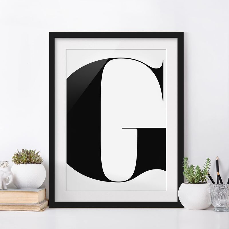 

Póster enmarcado - Antiqua Letter G Dimensión LxA: 24cm x 18cm, Marco: Negro