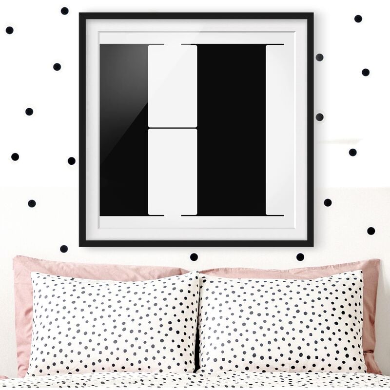 

Póster enmarcado - Antiqua Letter H Dimensión LxA: 70cm x 70cm, Marco: Negro