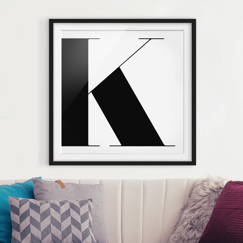 

Póster enmarcado - Antiqua Letter K Dimensión LxA: 20cm x 20cm, Marco: Negro