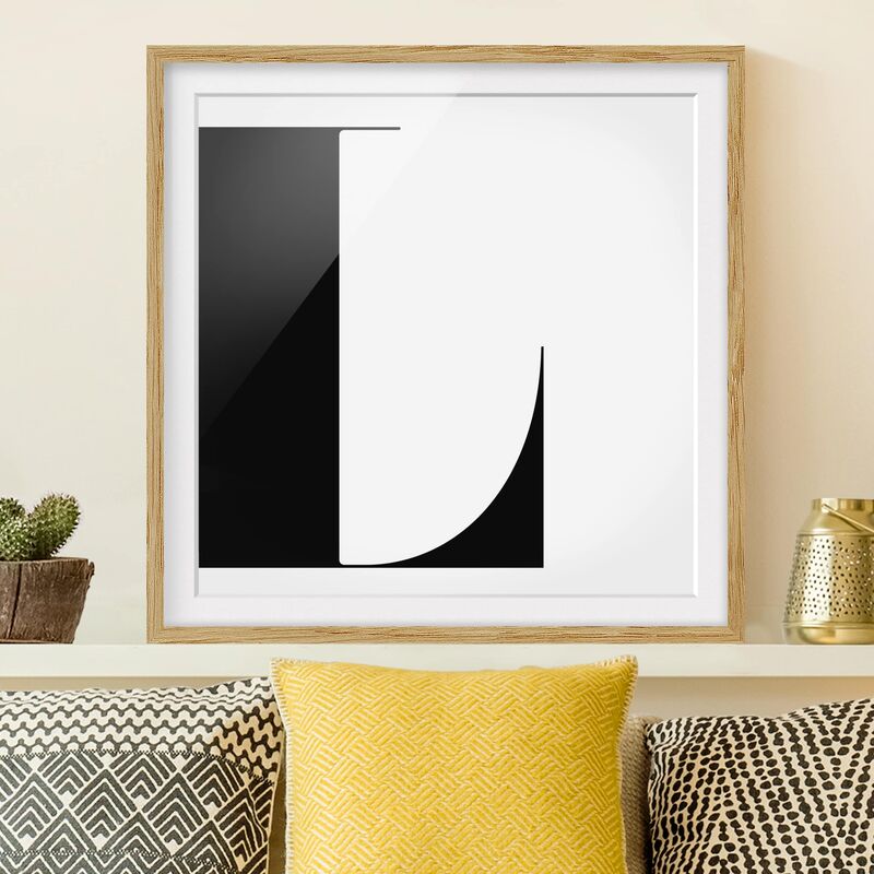 

Póster enmarcado - Antiqua Letter L Dimensión LxA: 50cm x 50cm, Marco: Roble