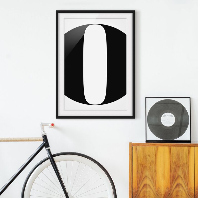 

Póster enmarcado - Antiqua Letter O Dimensión LxA: 100cm x 70cm, Marco: Negro