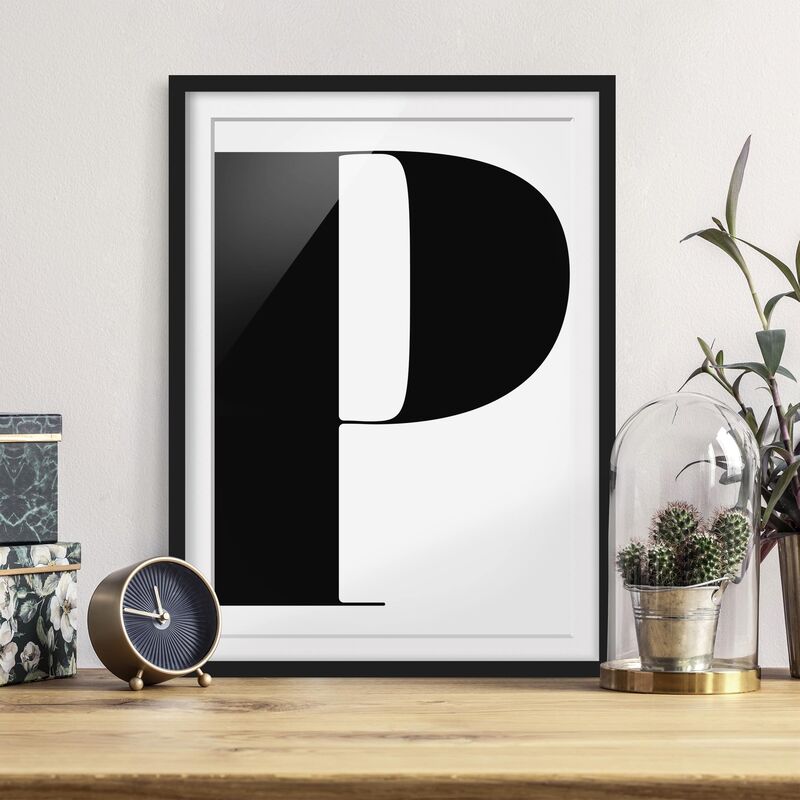 

Póster enmarcado - Antiqua Letter P Dimensión LxA: 70cm x 50cm, Marco: Negro