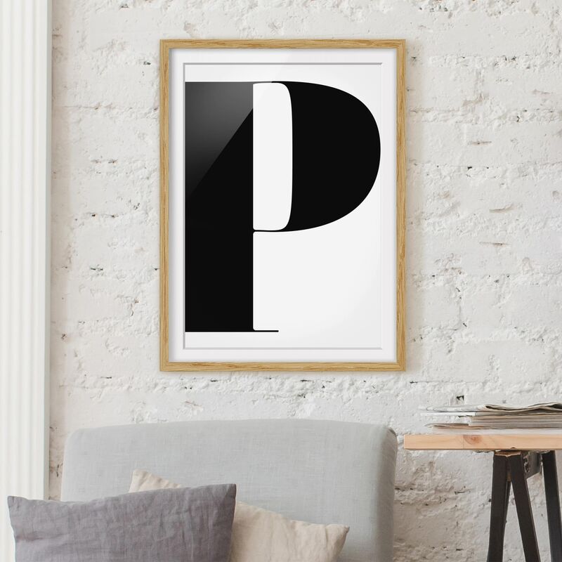

Póster enmarcado - Antiqua Letter P Dimensión LxA: 40cm x 30cm, Marco: Roble