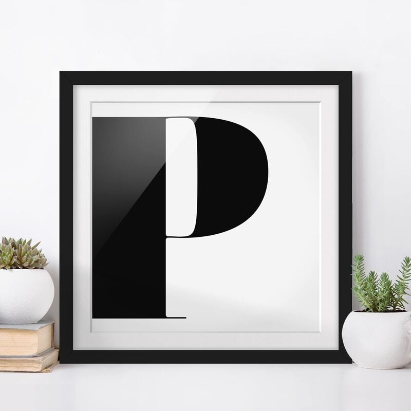 

Póster enmarcado - Antiqua Letter P Dimensión LxA: 50cm x 50cm, Marco: Negro