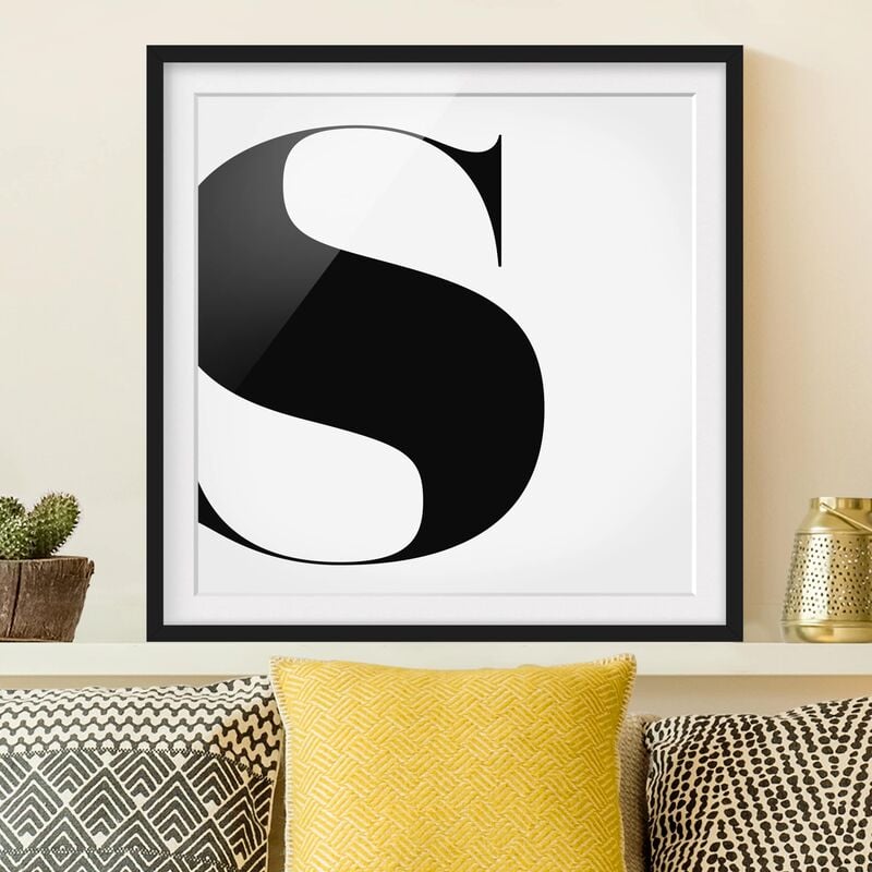 

Póster enmarcado - Antiqua Letter S Dimensión LxA: 70cm x 70cm, Marco: Negro