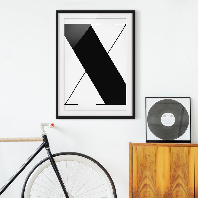 

Póster enmarcado - Antiqua Letter X Dimensión LxA: 100cm x 70cm, Marco: Negro