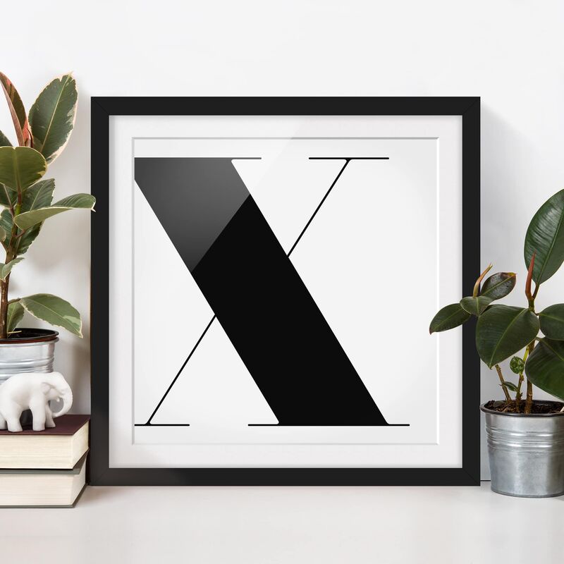 

Póster enmarcado - Antiqua Letter X Dimensión LxA: 30cm x 30cm, Marco: Negro