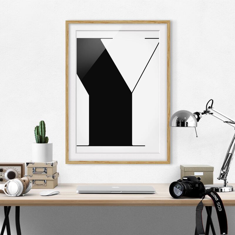 

Póster enmarcado - Antiqua Letter Y Dimensión LxA: 100cm x 70cm, Marco: Roble
