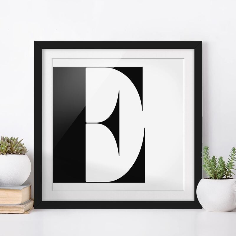 

Póster enmarcado - Antiqua Lettera E Dimensión LxA: 50cm x 50cm, Marco: Negro