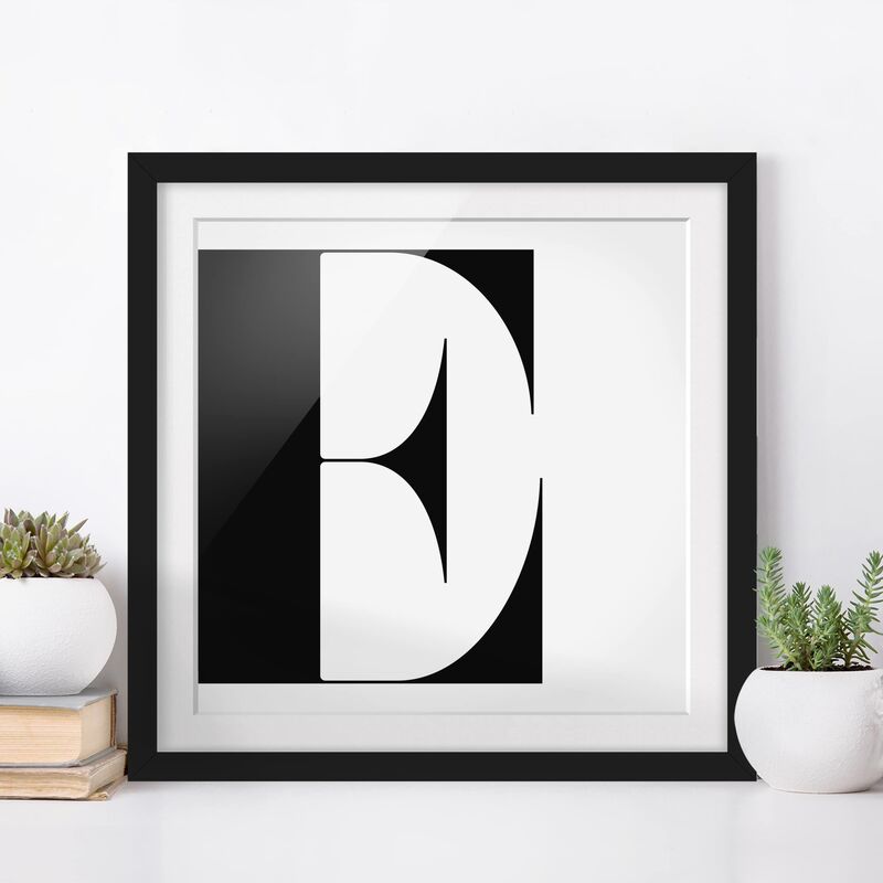 

Póster enmarcado - Antiqua Lettera E Dimensión LxA: 20cm x 20cm, Marco: Negro