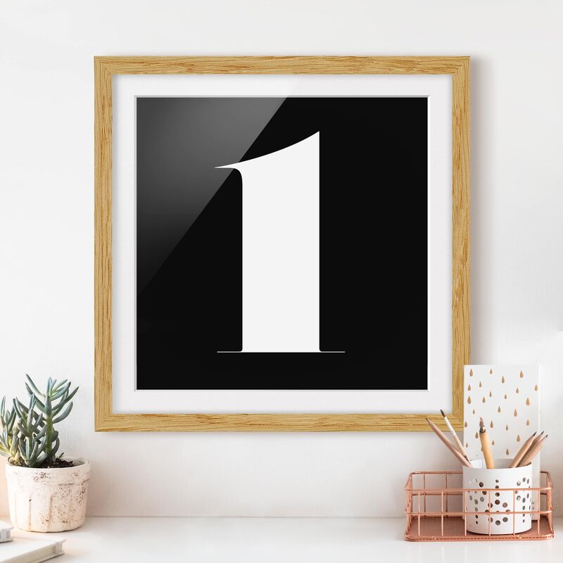 

Póster enmarcado - Antiqua Number 1 Dimensión LxA: 20cm x 20cm, Marco: Roble