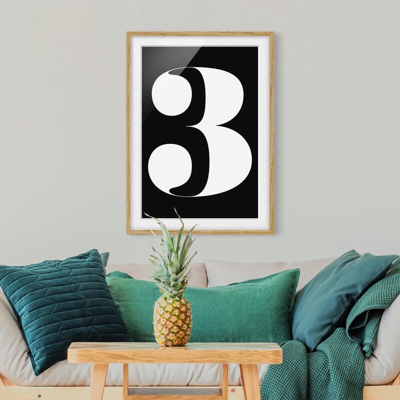 

Póster enmarcado - Antiqua Number 3 Dimensión LxA: 70cm x 50cm, Marco: Roble