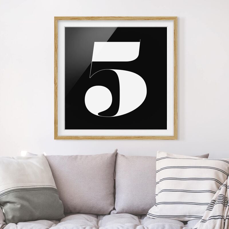 

Póster enmarcado - Antiqua Number 5 Dimensión LxA: 50cm x 50cm, Marco: Roble