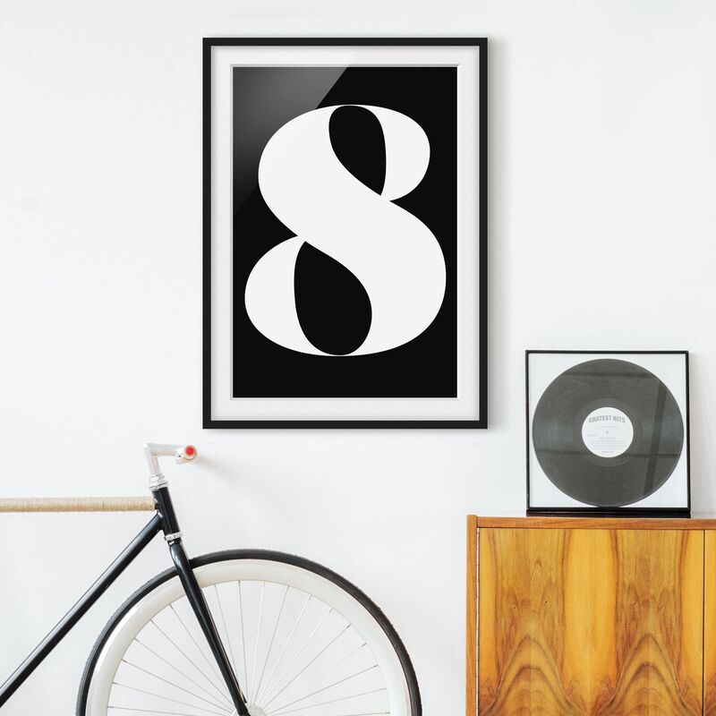 

Póster enmarcado - Antiqua Number 8 Dimensión LxA: 70cm x 50cm, Marco: Negro