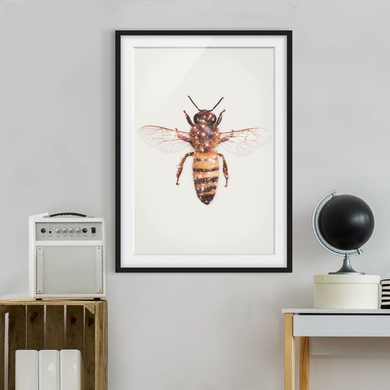 

Póster enmarcado - Ape con glitter Dimensión LxA: 24cm x 18cm, Marco: Negro