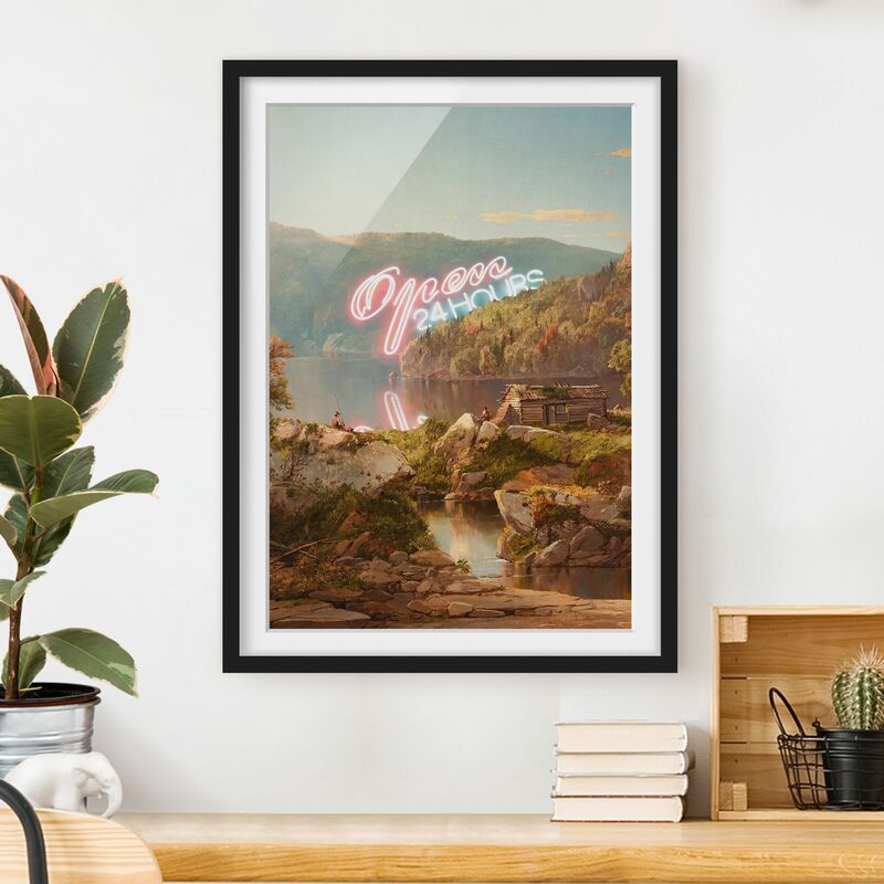 

Póster enmarcado - Aperto 24 ore Dimensión LxA: 100cm x 70cm, Marco: Negro