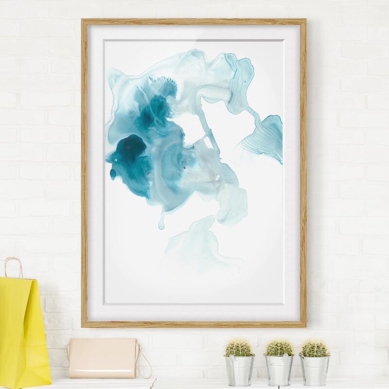 

Póster enmarcado - Aquamarine Foschia I Dimensión LxA: 70cm x 50cm, Marco: Roble