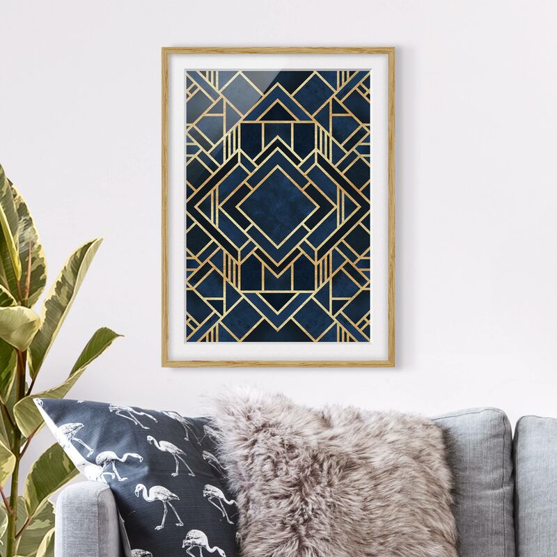 

Póster enmarcado - Art Deco oro Dimensión LxA: 24cm x 18cm, Marco: Roble