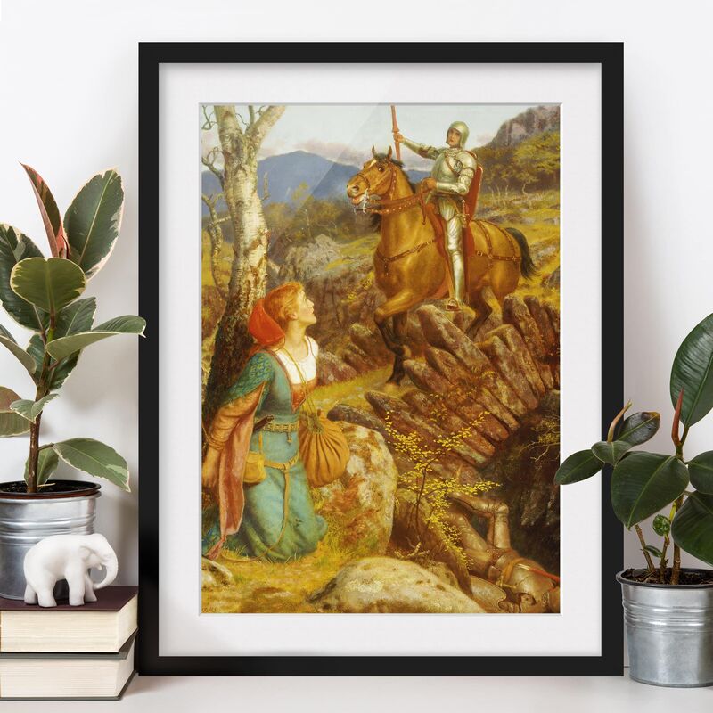 

Póster enmarcado - Arthur Hughes - The Overthrowing Of The Rusty Knight Dimensión LxA: 70cm x 50cm, Marco: Negro