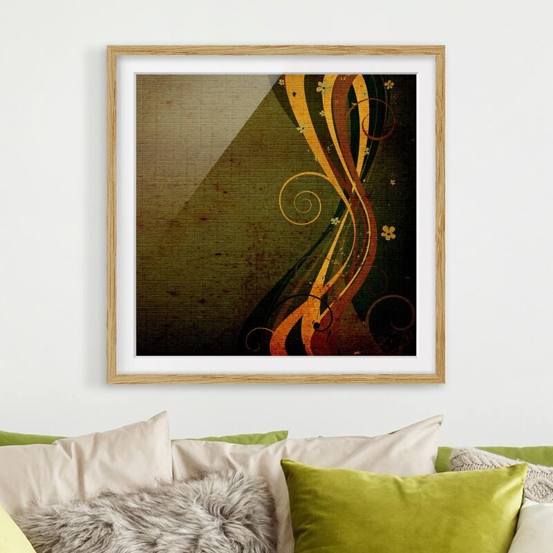 

Póster enmarcado - Asian Flower Dimensión LxA: 50cm x 50cm, Marco: Roble