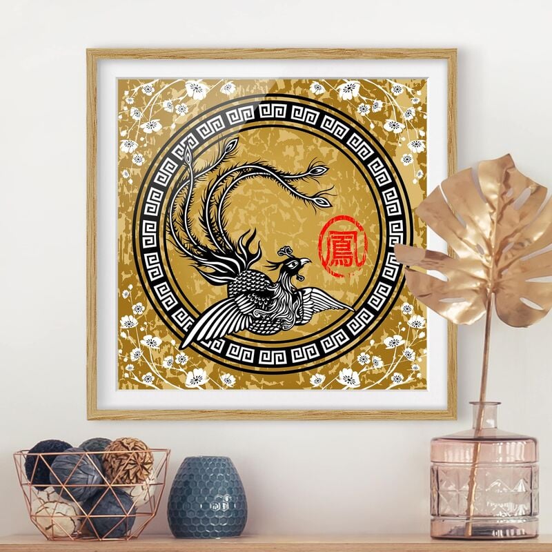 

Póster enmarcado - Asian Peacock Dimensión LxA: 70cm x 70cm, Marco: Roble