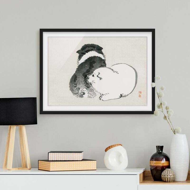 

Póster enmarcado - Asian Vintage Disegno Bianco e nero Pooch Dimensión LxA: 50cm x 70cm, Marco: Negro