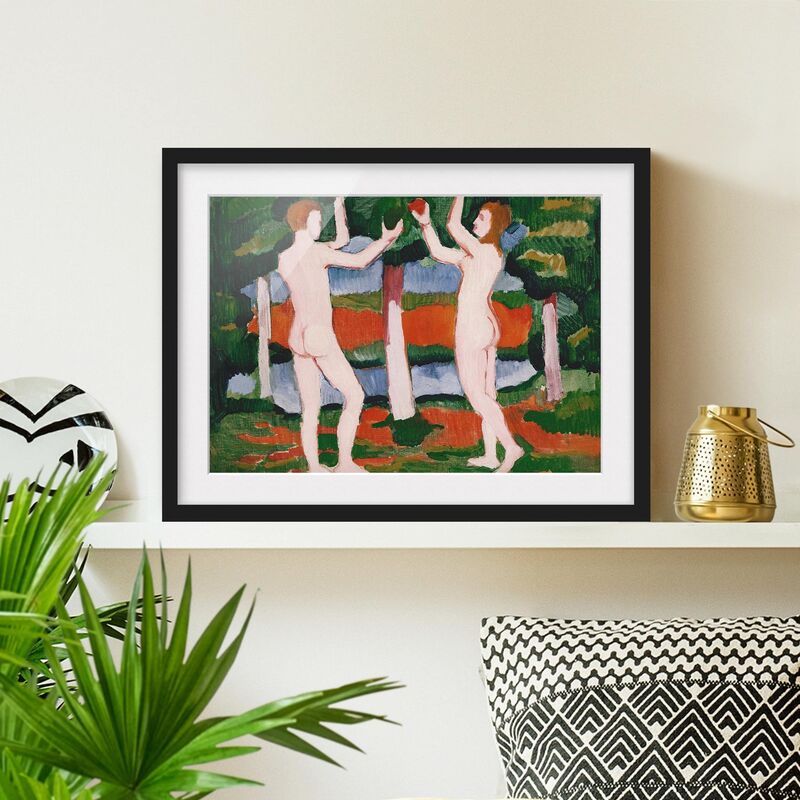 

Póster enmarcado - August Macke - Adam And Eve Dimensión LxA: 70cm x 100cm, Marco: Negro