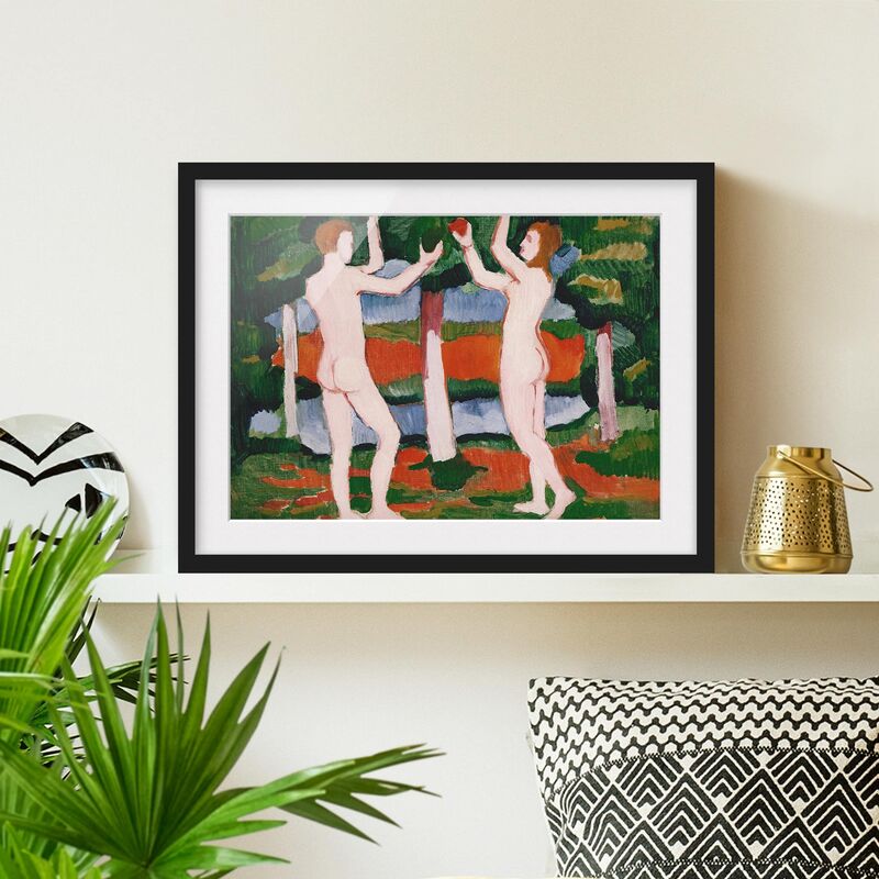 

Póster enmarcado - August Macke - Adam And Eve Dimensión LxA: 18cm x 24cm, Marco: Negro