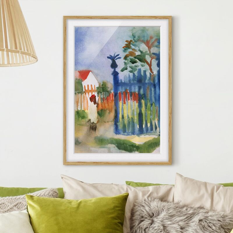 

Póster enmarcado - August Macke - Garden Gate Dimensión LxA: 100cm x 70cm, Marco: Roble