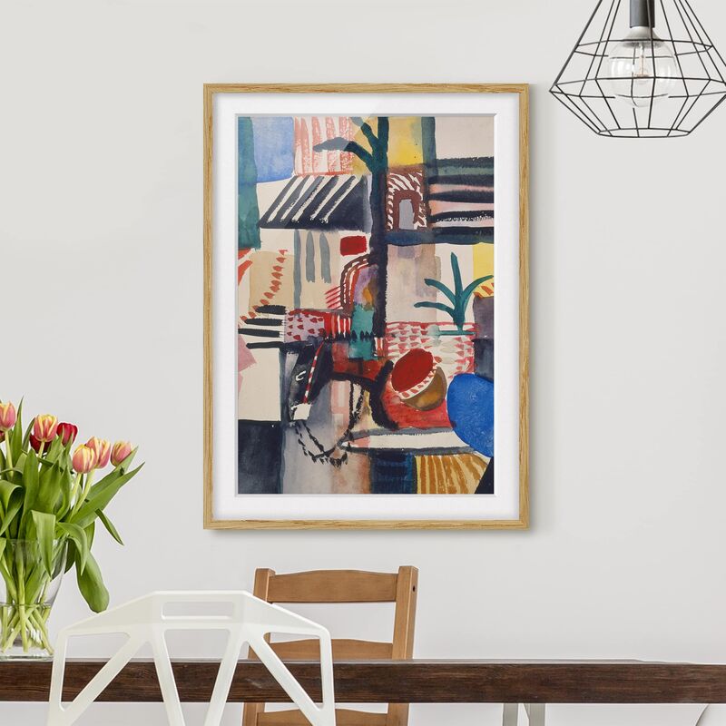 

Póster enmarcado - August Macke - Man With Donkey Dimensión LxA: 70cm x 50cm, Marco: Roble
