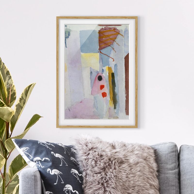 

Póster enmarcado - August Macke - Woman On The Street Dimensión LxA: 70cm x 50cm, Marco: Roble