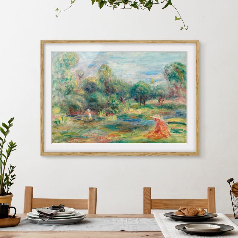 

Póster enmarcado - Auguste Renoir - Landscape At Cagnes Dimensión LxA: 40cm x 55cm, Marco: Roble