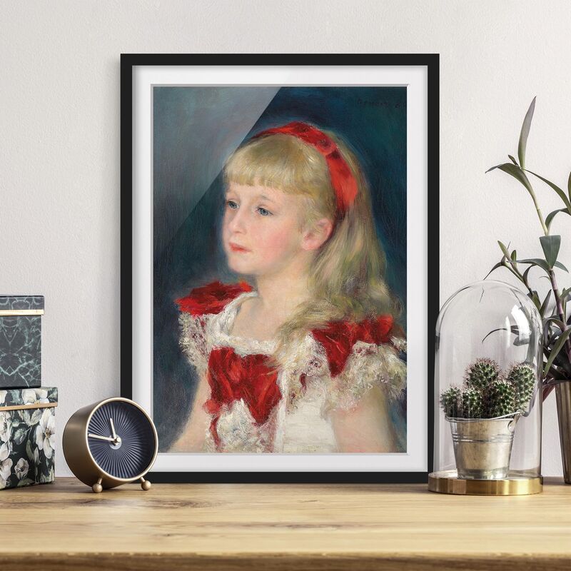 

Póster enmarcado - Auguste Renoir - Mademoiselle Grimprel With Red Ribbon Dimensión LxA: 70cm x 50cm, Marco: Negro