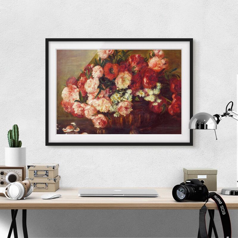 

Póster enmarcado - Auguste Renoir - Natura morta con peonie Dimensión LxA: 50cm x 70cm, Marco: Negro